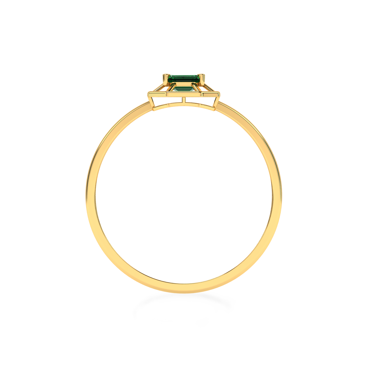 Framed Emerald 18K Solid Gold Ring