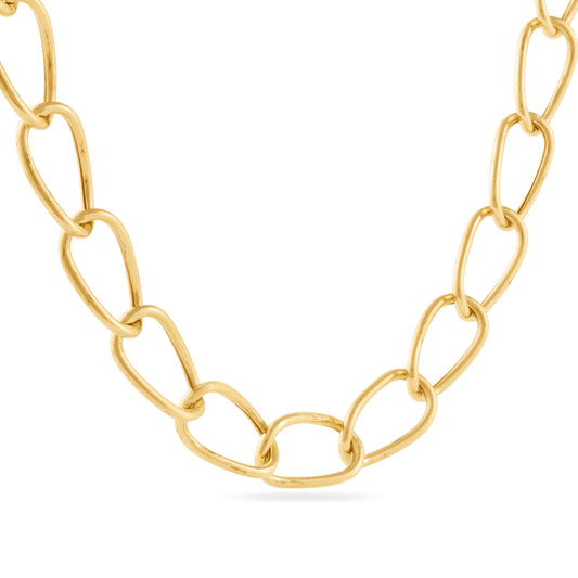 Large Link 18K Gold Necklace