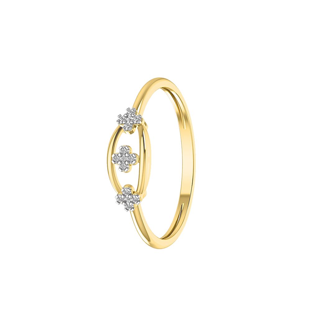 Diamond Eye Gold Flower Ring