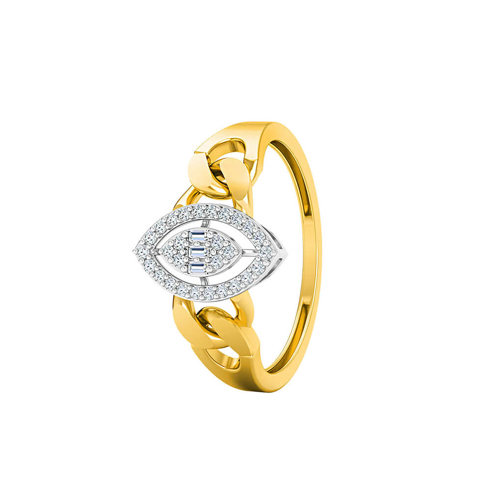 Marquise Gold Link Diamond Ring