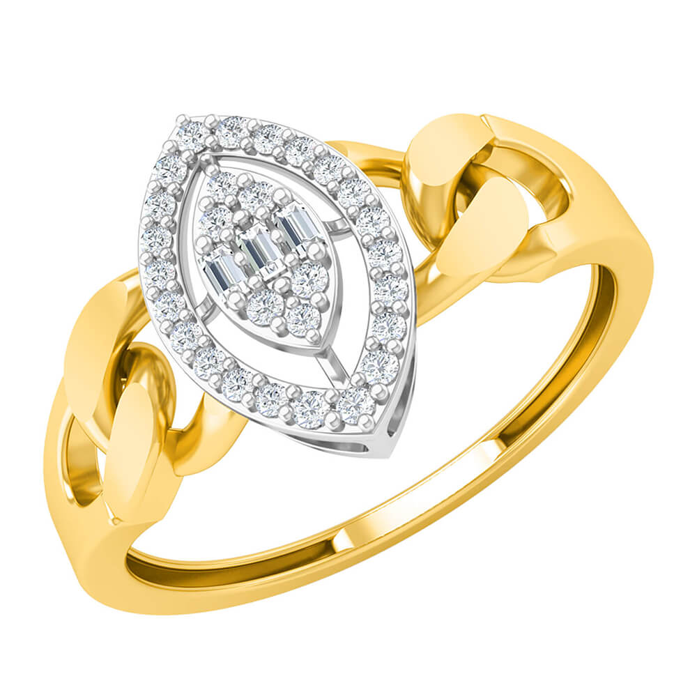 Marquise Gold Link Diamond Ring