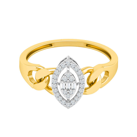 Marquise Gold Link Diamond Ring