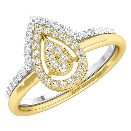 Nesting Twin Diamond Gold Ring Set