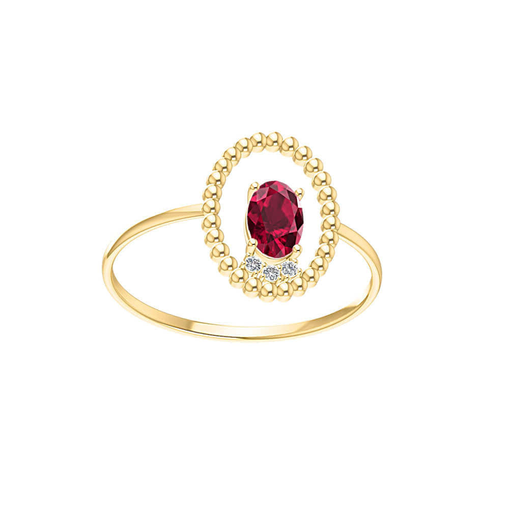 Sunshine Ruby Framed Diamond Ring