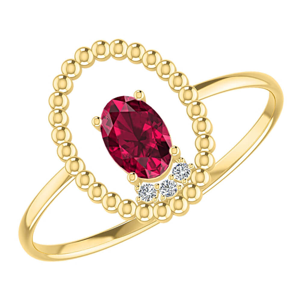 Sunshine Ruby Framed Diamond Ring