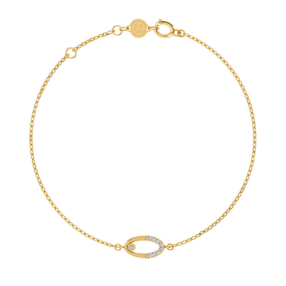 Diamond Oval Gold Bracelet