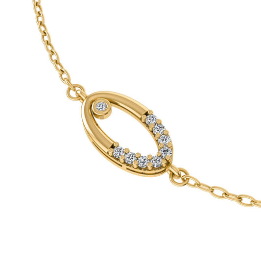 Diamond Oval Gold Bracelet