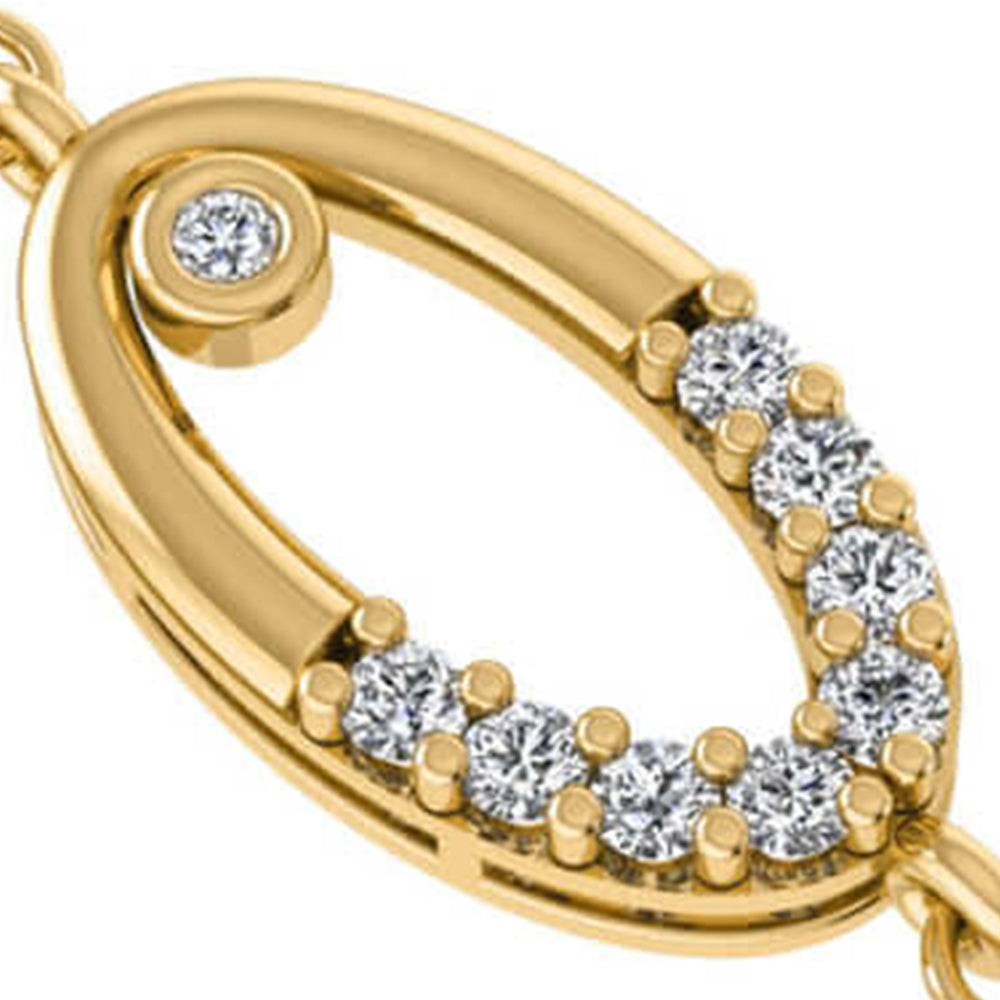 Diamond Oval Gold Bracelet