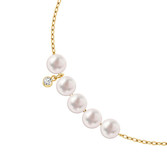 Pearl Line Gold Bracelet