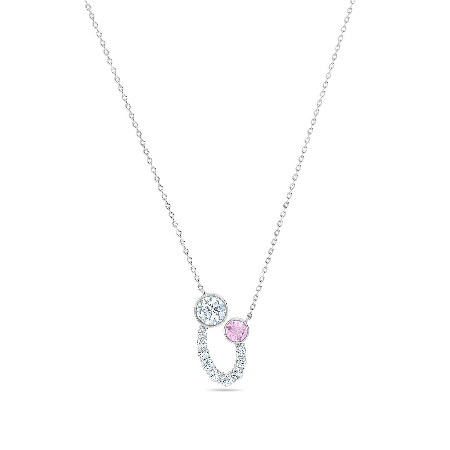 White & Lavender Topaz White Gold Necklace