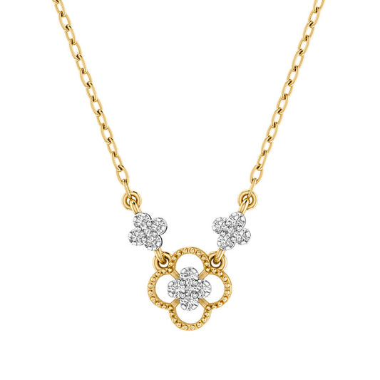 Diamond Clover Gold Frame Necklace