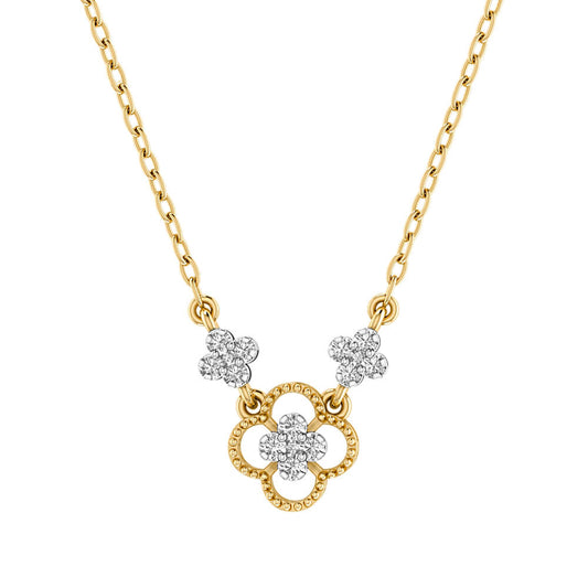 Diamond Clover Gold Frame Necklace