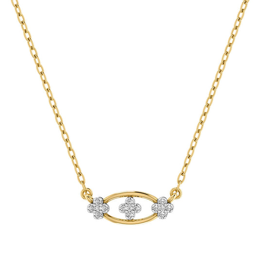 Diamond Eye Gold Flower Necklace