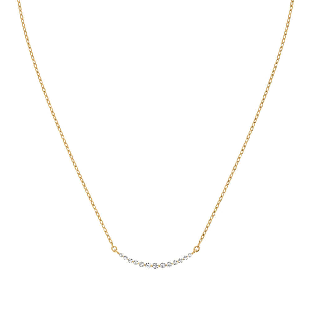 Diamond Row Yellow Gold Necklace