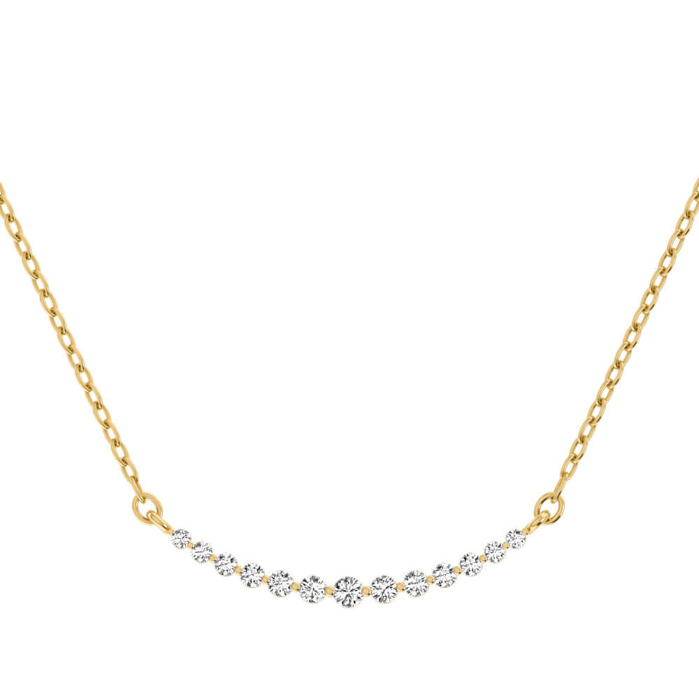 Diamond Row Yellow Gold Necklace