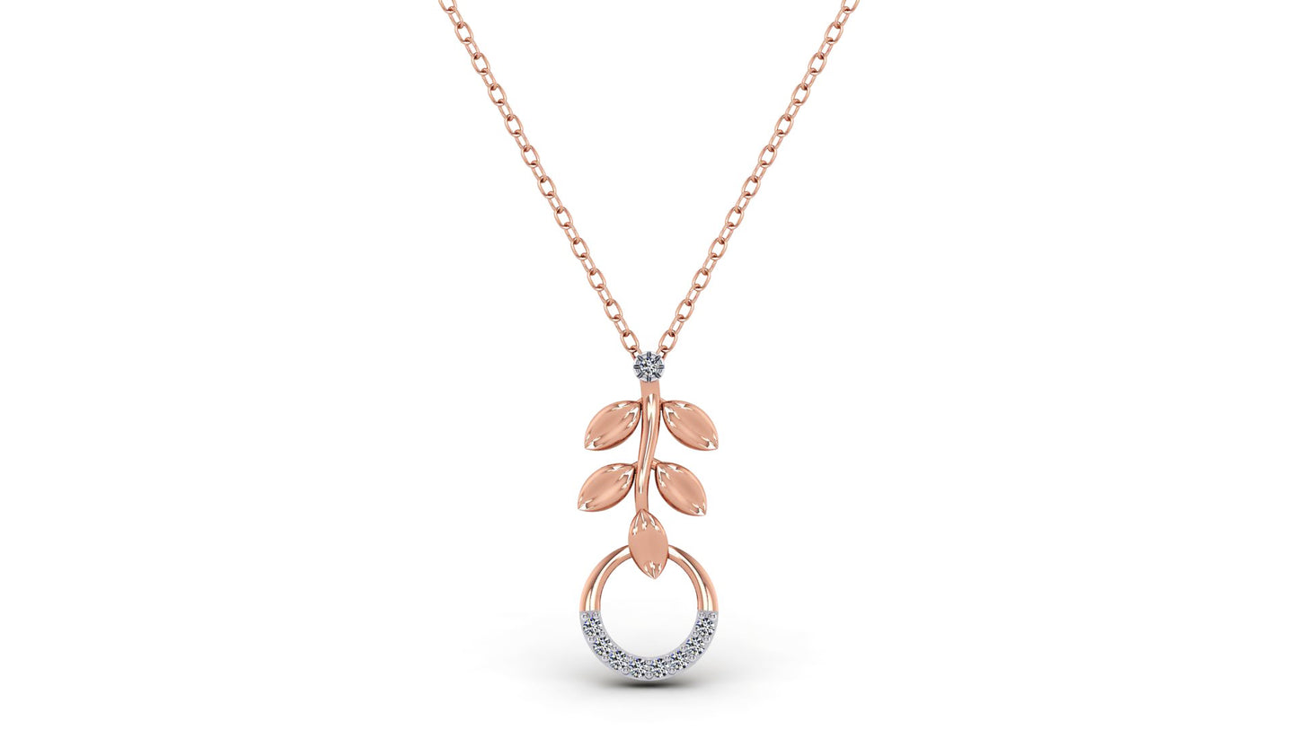 Diamond Rose Gold Blooming Flower Necklace