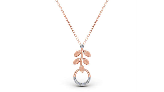 Diamond Rose Gold Blooming Flower Necklace