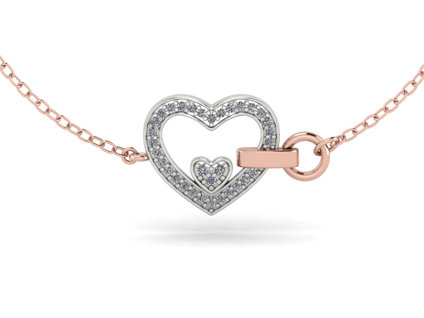 Diamond Heart Gold Bracelet