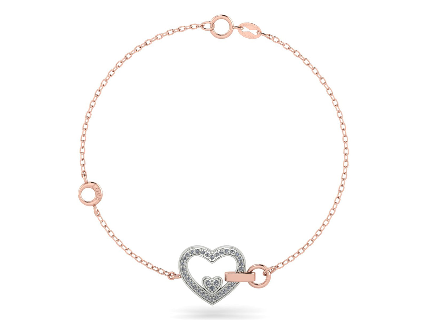 Diamond Heart Gold Bracelet