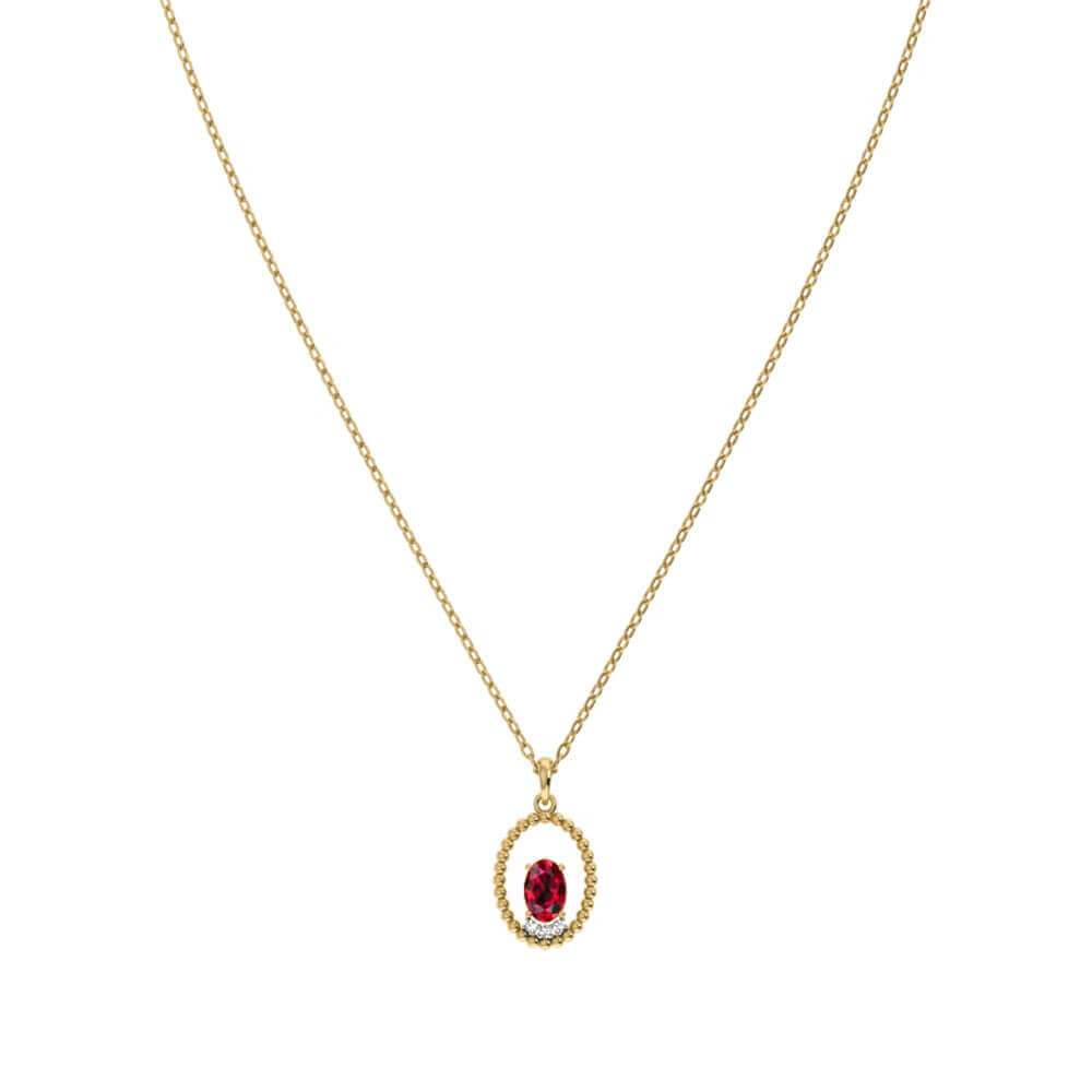 Sunshine Ruby Diamond Gold Necklace