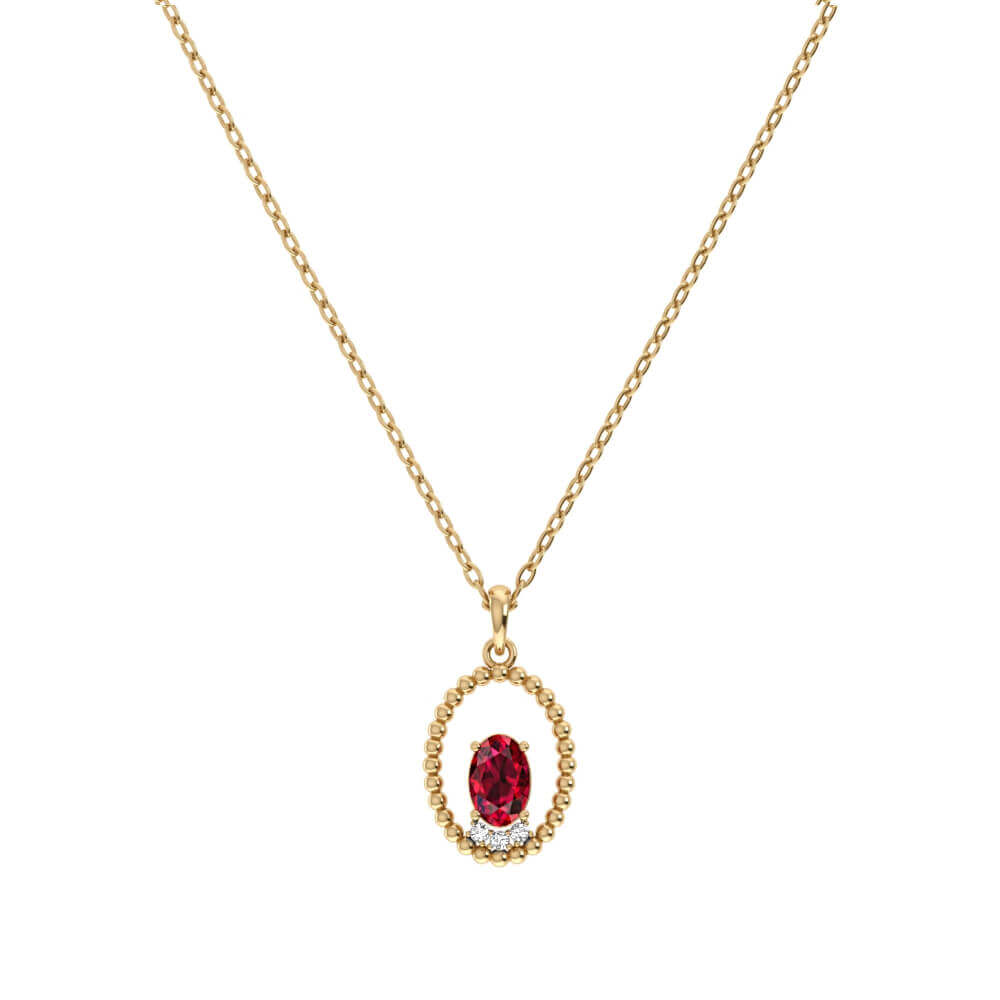 Sunshine Ruby Diamond Gold Necklace