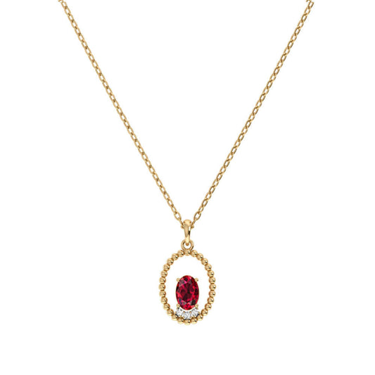 Sunshine Ruby Diamond Gold Necklace