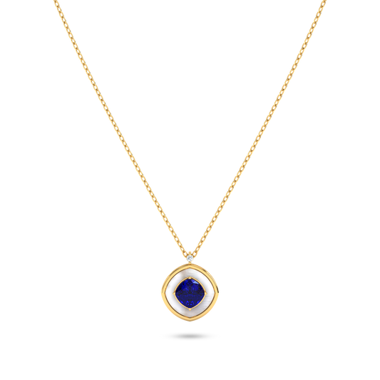 Mother-of-Pearl & Blue Sapphire Pendant Necklace