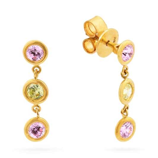 Pastel Sapphire Gold Ear Drops