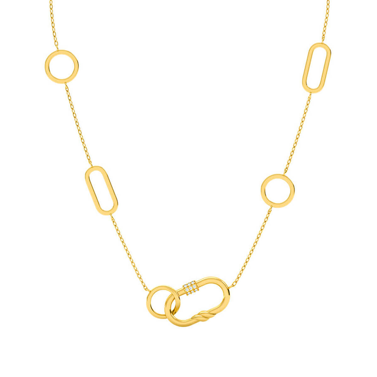 Lock Your Dreams Link Gold & Diamond Necklace