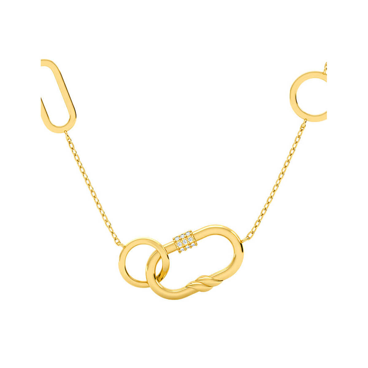 Lock Your Dreams Link Gold & Diamond Necklace