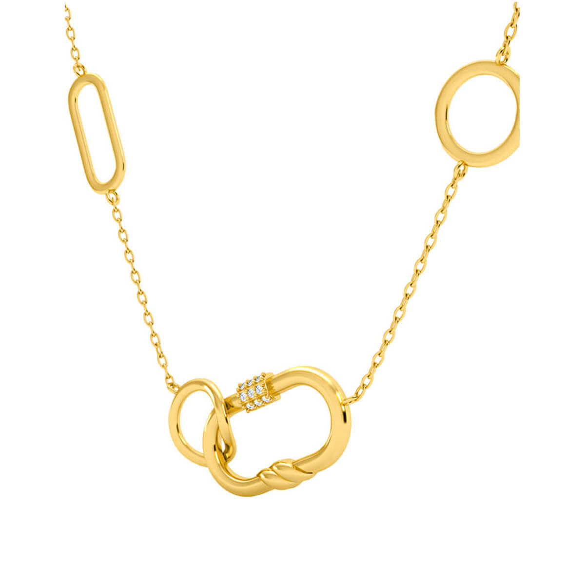 Lock Your Dreams Link Gold & Diamond Necklace