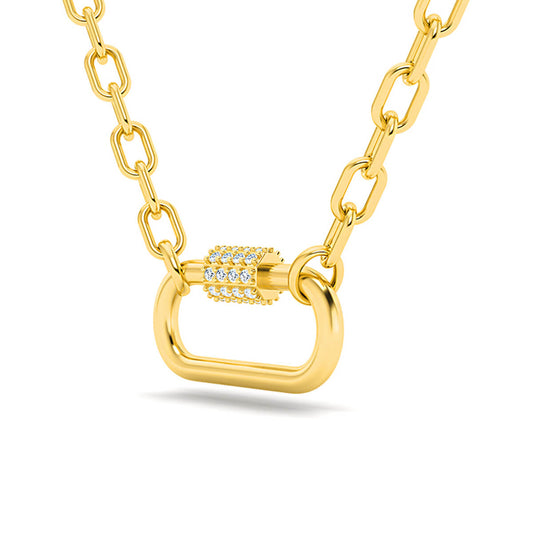 Lock Your Dreams Bold Gold Diamond Lock Necklace