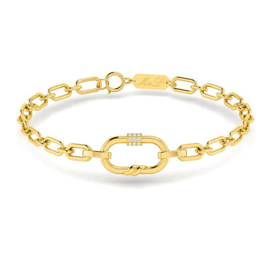 Lock Your Dreams Bold Gold Diamond Bracelet
