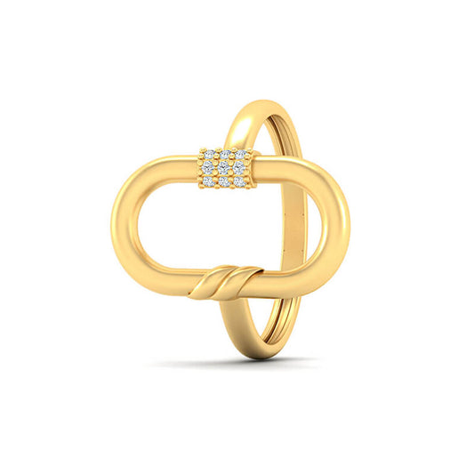 Lock Your Dreams Statement Gold Diamond Ring
