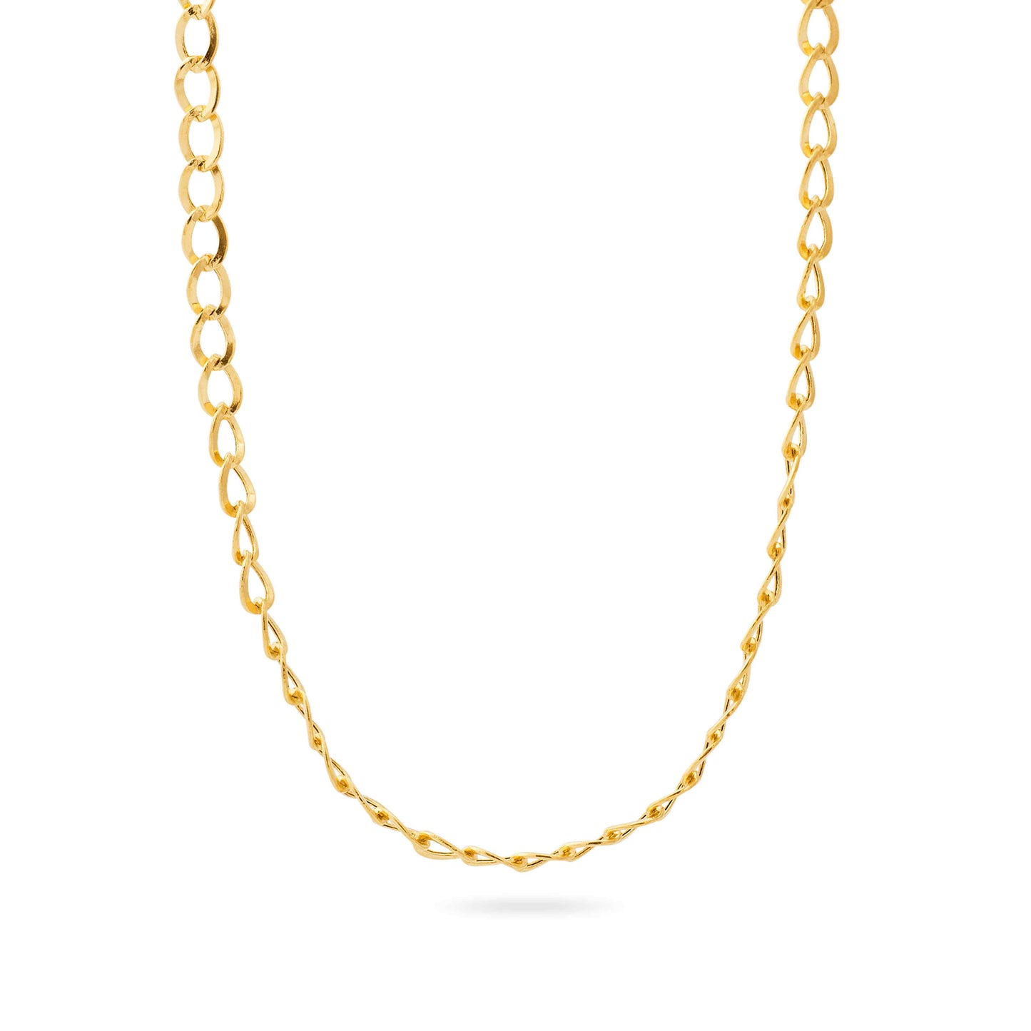 Wide Link 18K Gold Necklace