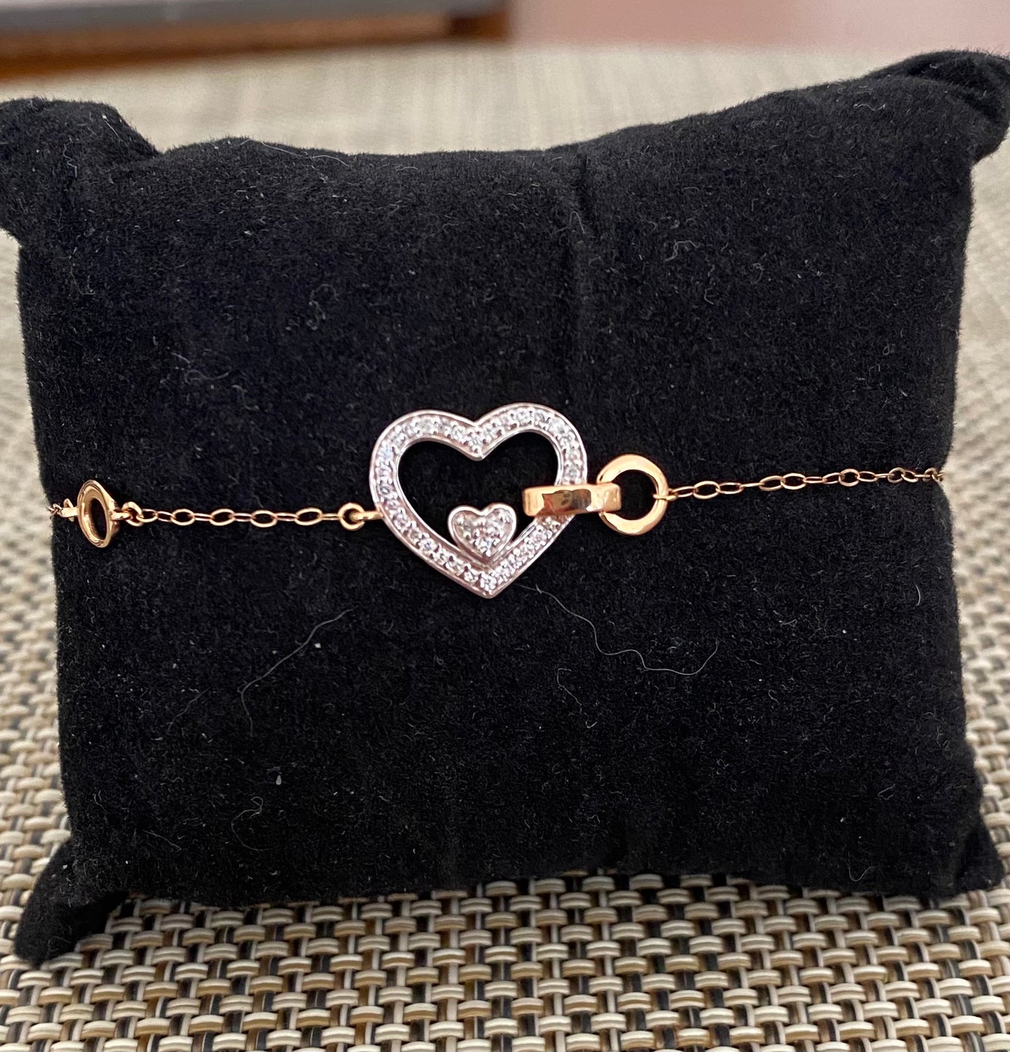 Diamond Heart Gold Bracelet