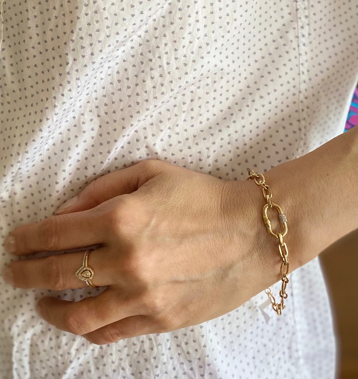 Lock Your Dreams Bold Gold Diamond Bracelet