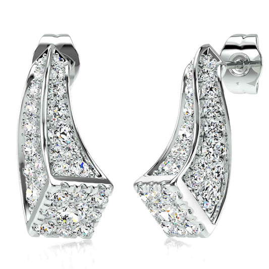 White Gold Diamond Waterfall Earrings