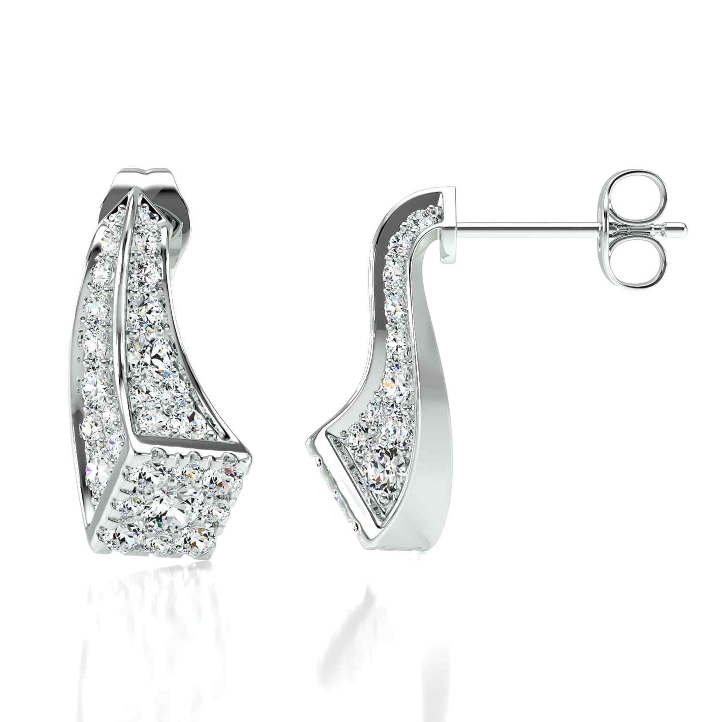 White Gold Diamond Waterfall Earrings