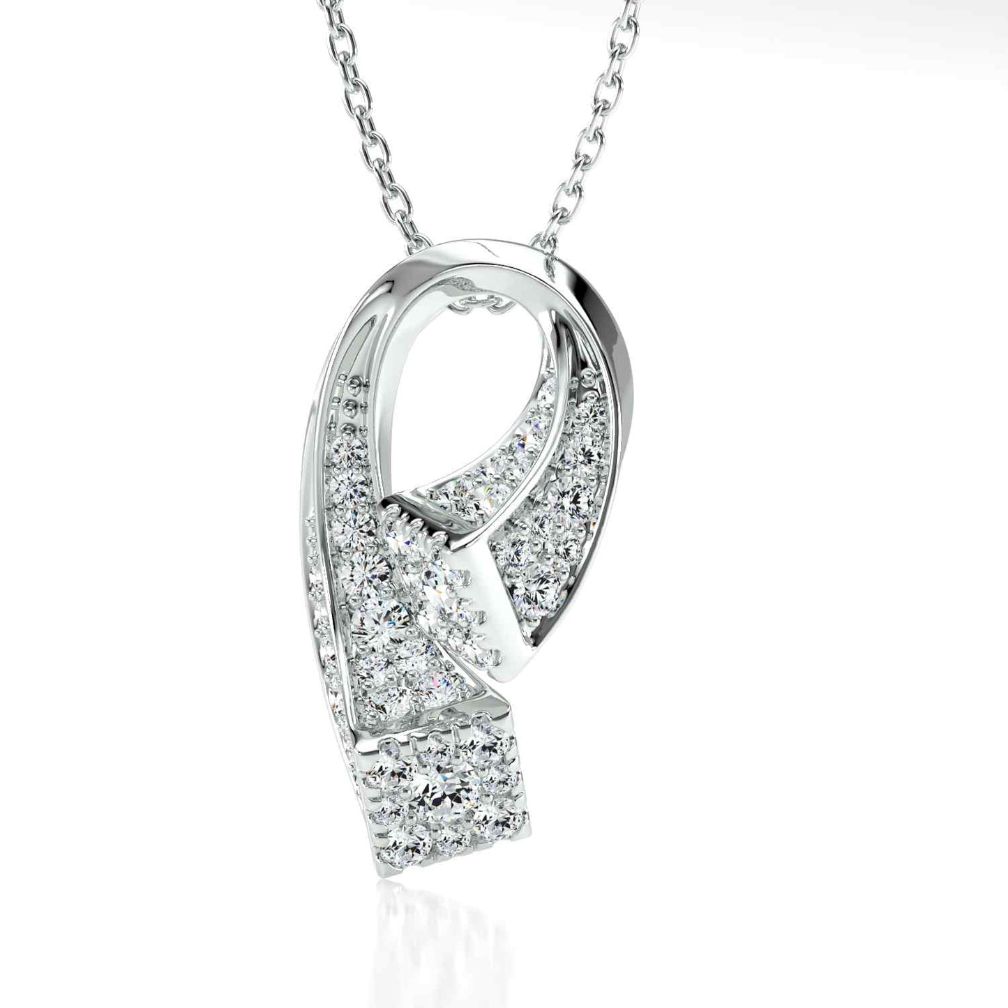 White Gold Diamond Waterfall Necklace