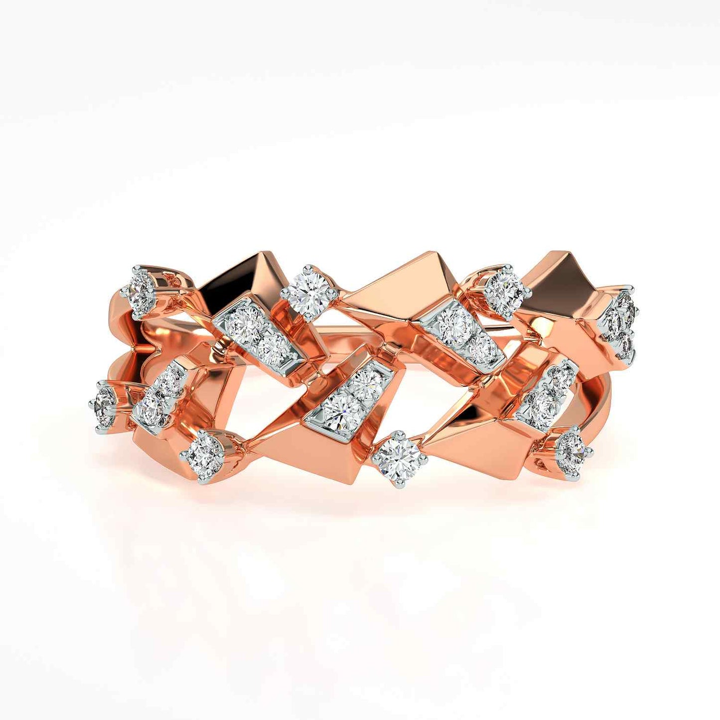 Diamond Lattice Rose Gold Ring