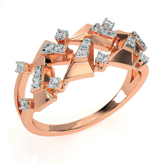 Diamond Lattice Rose Gold Ring