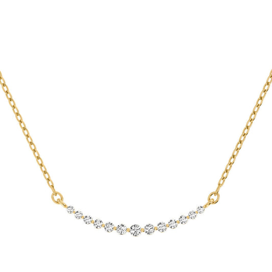 Diamond Row Yellow Gold Necklace