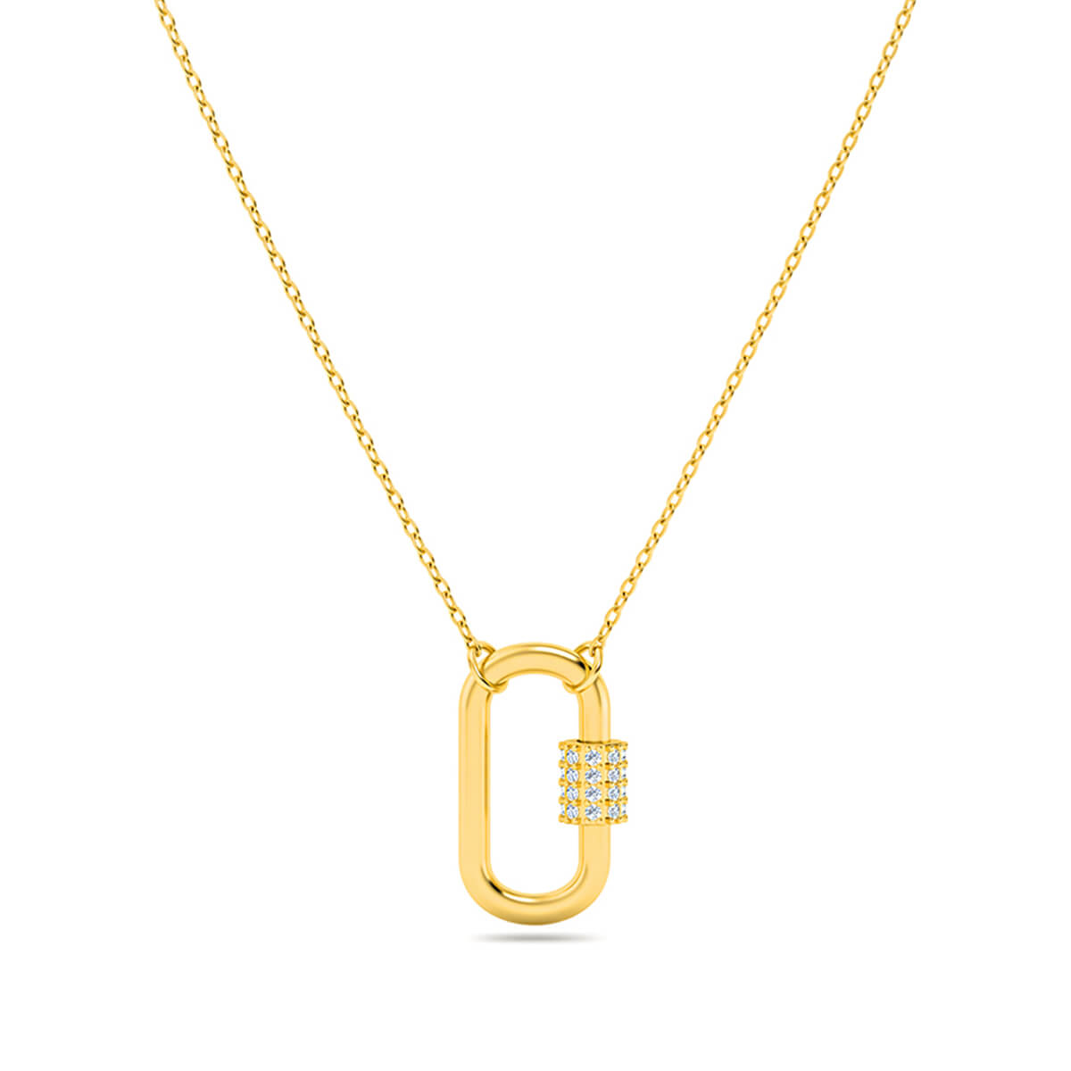 Lock Your Dreams Gold Diamond Necklace