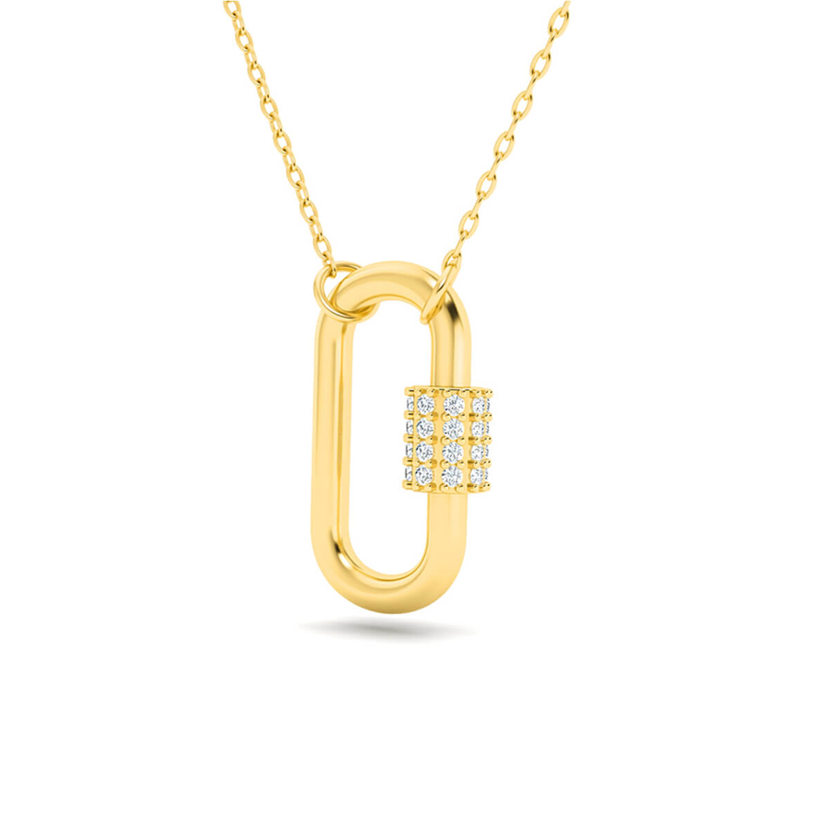 Lock Your Dreams Gold Diamond Necklace